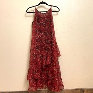 Floral Chiffon Maxi Dress Red (offers welcomed)